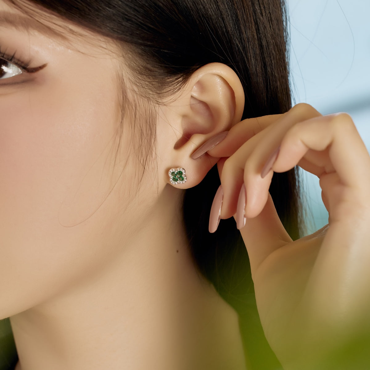 [CharmAmor]Four-Leaf Clover Flower Shaped Earrings
