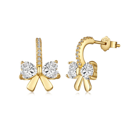 [CharmAmor]Exquisite Earrings With Heart-Shaped Bow Design