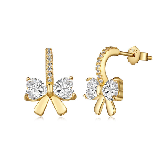 [CharmAmor]Exquisite Earrings With Heart-Shaped Bow Design