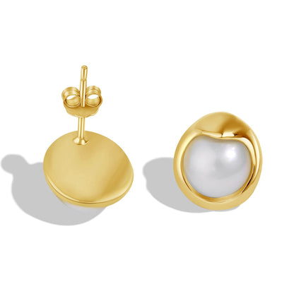 [CharmAmor]Dainty Bread Pearl Earrings