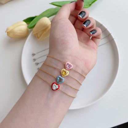 [CharmAmor]Sparkling Romantic Heart Shape Lover Bracelet