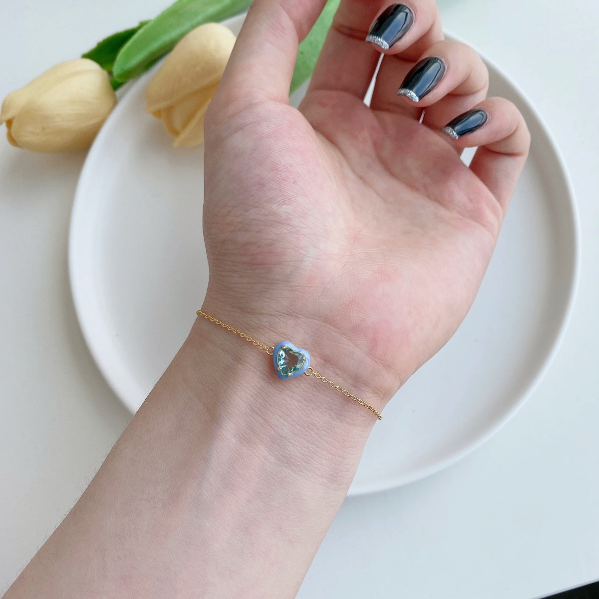 [CharmAmor]Sparkling Romantic Heart Shape Lover Bracelet