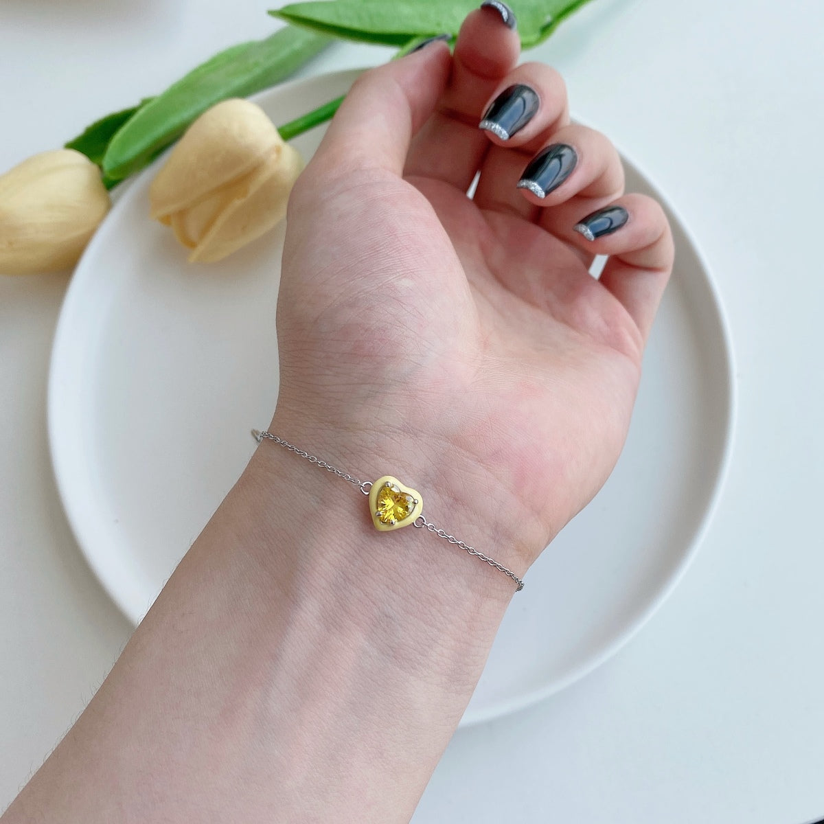 [CharmAmor]Sparkling Romantic Heart Shape Lover Bracelet