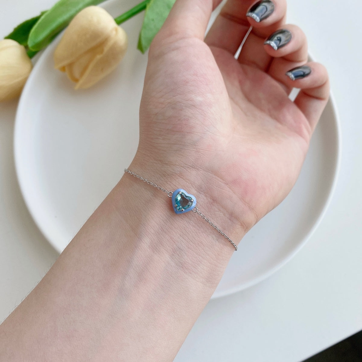 [CharmAmor]Sparkling Romantic Heart Shape Lover Bracelet