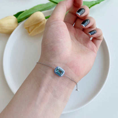[CharmAmor]2.0 Carat Sparkling Colorful Emerald Cut Daily Bracelet