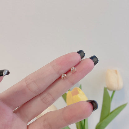 [CharmAmor]Sparkling Colorful Round Shape Earrings