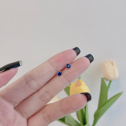 [CharmAmor]Sparkling Colorful Round Shape Earrings