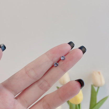 [CharmAmor]Sparkling Colorful Round Shape Earrings