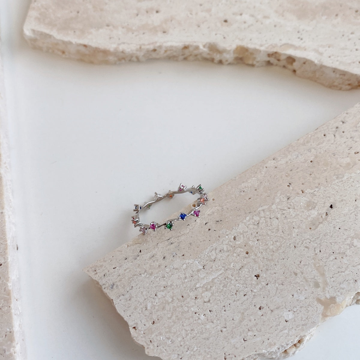 [CharmAmor]Radiant Colorful Round Cut Daily Ring