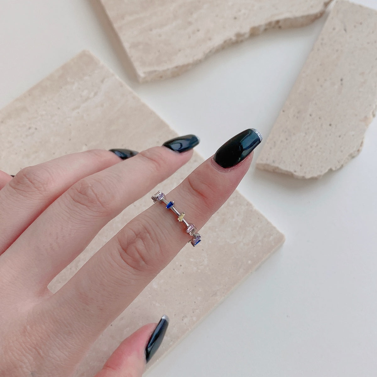 [CharmAmor]Unique Trapezoid Cut Daily Ring