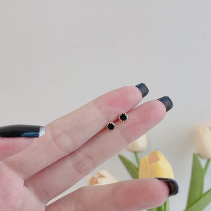 [CharmAmor]Sparkling Colorful Round Shape Earrings