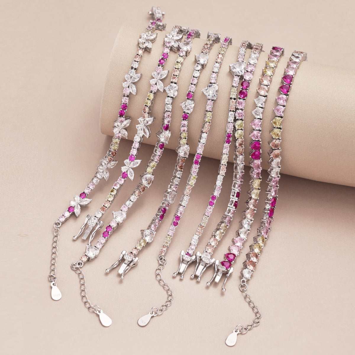[CharmAmor]Delicate Colorful Rainbow Tennis Chain