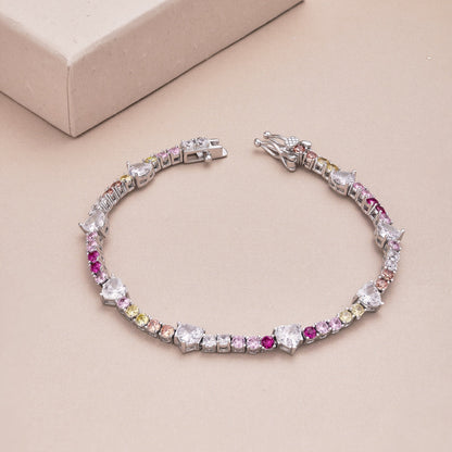 [CharmAmor]Romantic Heart Shape Round Cut Lover Bracelet