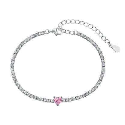 [CharmAmor]0.5 Carat Elegant Romantic Heart Shape Lover Bracelet