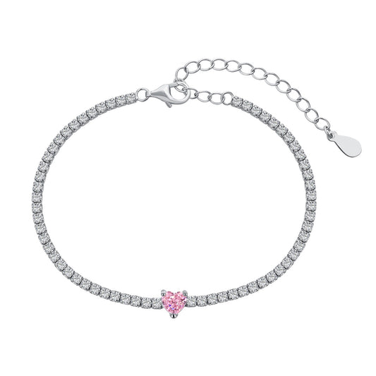 [CharmAmor]0.5 Carat Elegant Romantic Heart Shape Lover Bracelet