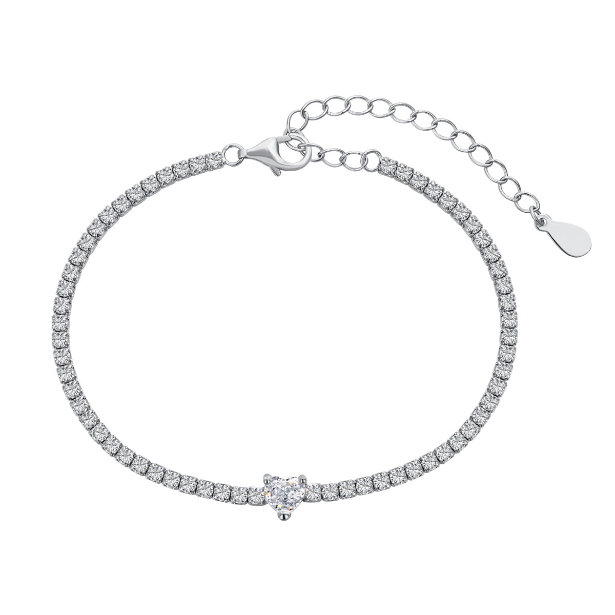 [CharmAmor]0.5 Carat Elegant Romantic Heart Shape Lover Bracelet