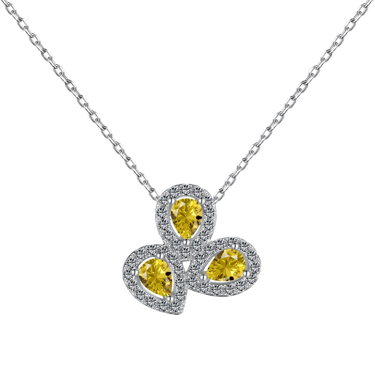 [CharmAmor]Elegant Flower Shape Pear Cut Necklace