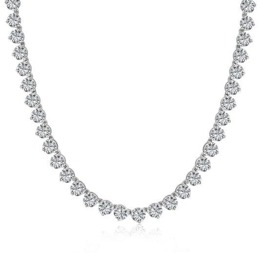[CharmAmor]Ornate Heart Cut Tennis Necklace