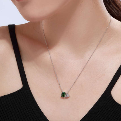 [CharmAmor]Dazzling Square & Heart Shape Necklace
