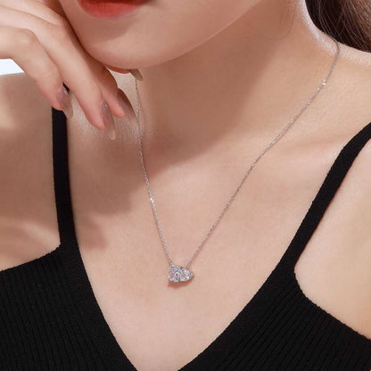[CharmAmor]Dazzling Square & Heart Shape Necklace
