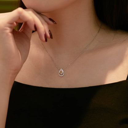 [CharmAmor]Sparkling Pear Cut Necklace