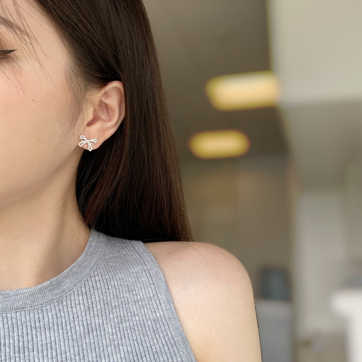 [CharmAmor]Dainty Bow Shape Earrings