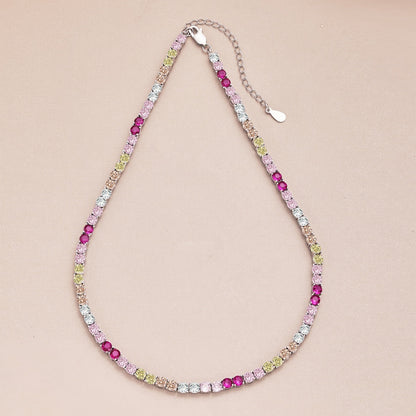 [CharmAmor]Delicate Colorful Tennis Necklace