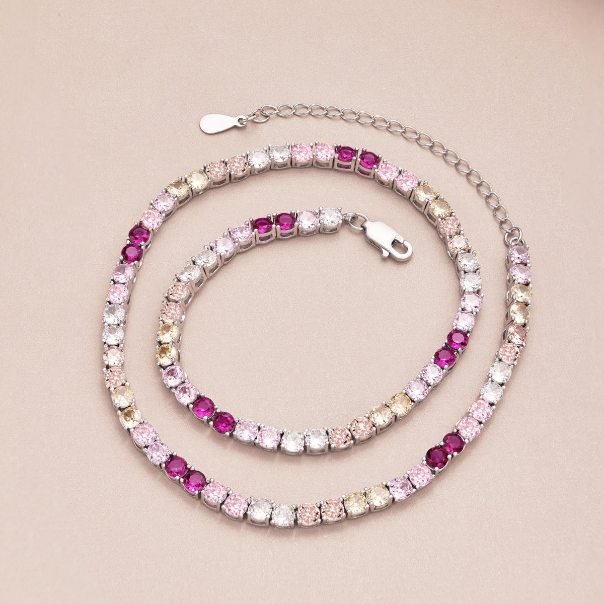 [CharmAmor]Delicate Colorful Tennis Necklace