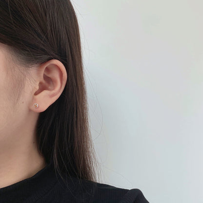 [CharmAmor]Sparkling Colorful Round Shape Earrings