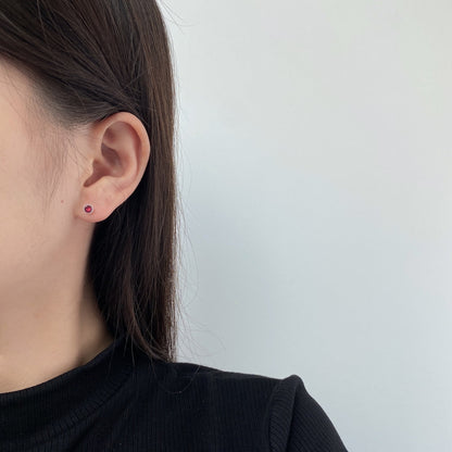 [CharmAmor]Sparkling Colorful Round Shape Earrings