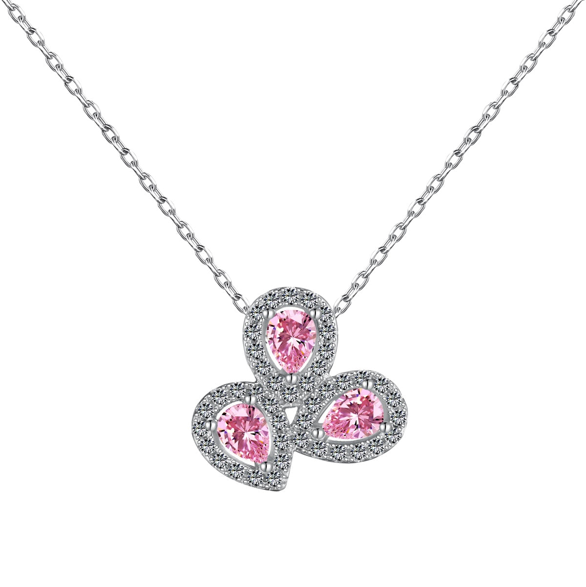 [CharmAmor]Elegant Flower Shape Pear Cut Necklace