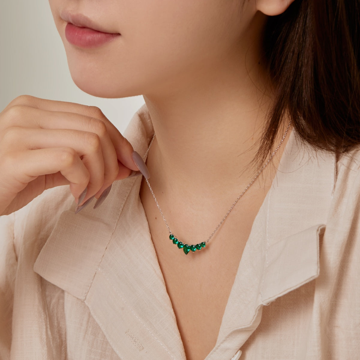 [CharmAmor]Dainty Colorful Heart Necklace