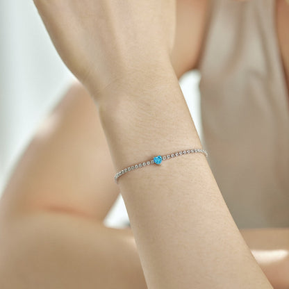 [CharmAmor]0.5 Carat Elegant Romantic Heart Shape Lover Bracelet