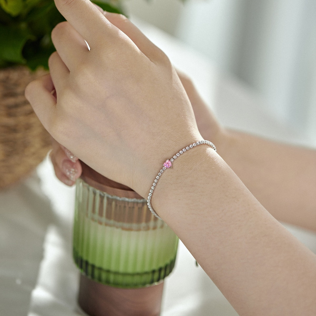 [CharmAmor]0.5 Carat Elegant Romantic Heart Shape Lover Bracelet