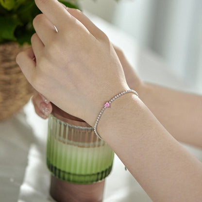 [CharmAmor]0.5 Carat Elegant Romantic Heart Shape Lover Bracelet