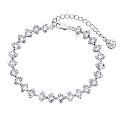 [CharmAmor]0.5 Carat Ornate Princess Cut Daily Bracelet