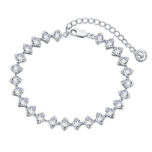 [CharmAmor]0.5 Carat Ornate Princess Cut Daily Bracelet