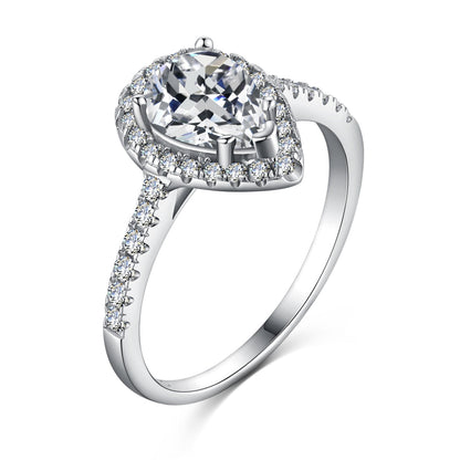 [CharmAmor]1.0 Carat Luxurious Resplendent Water Drop Shape Wedding Ring