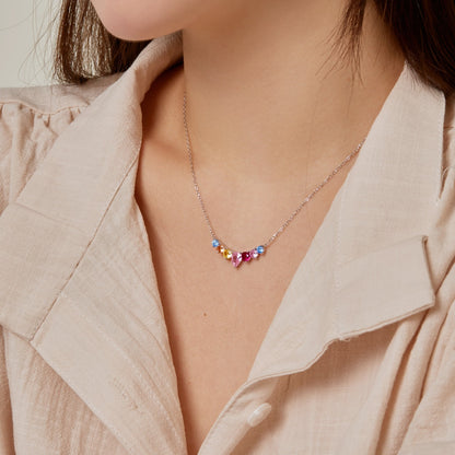 [CharmAmor]Dainty Colorful Heart Necklace