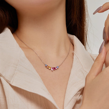 [CharmAmor]Dainty Colorful Heart Necklace