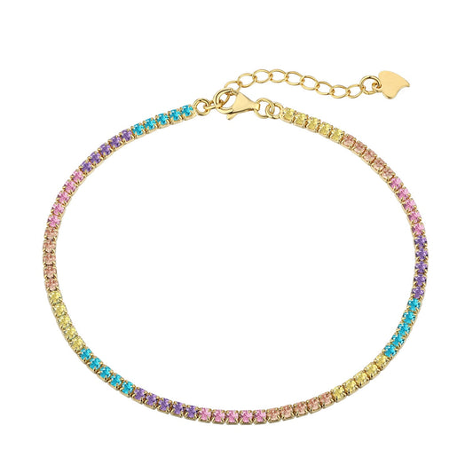 [CharmAmor]Dazzling Colorful Round Cut Daily Bracelet
