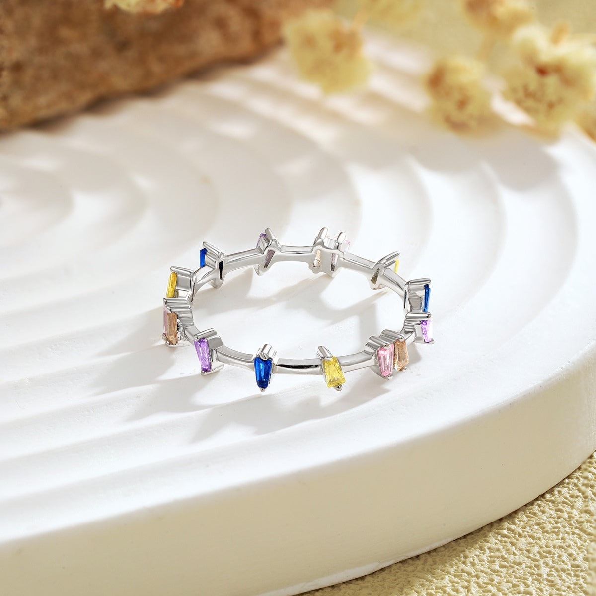 [CharmAmor]Unique Trapezoid Cut Daily Ring
