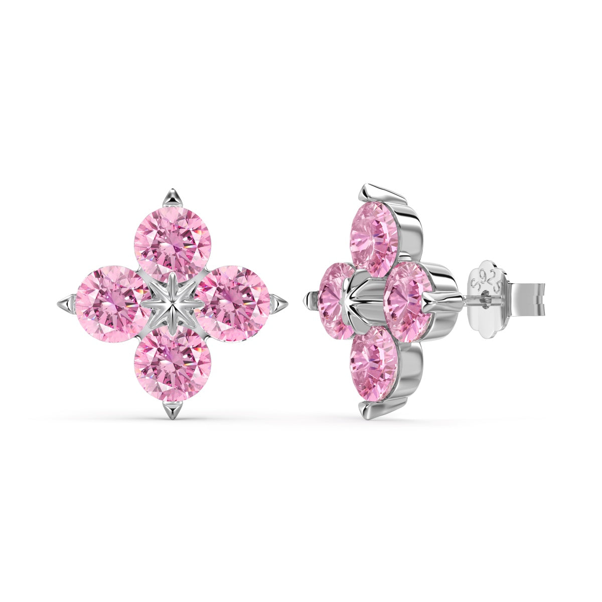 [CharmAmor]Four-Leaf Clover Eight-Pointed Star Earrings