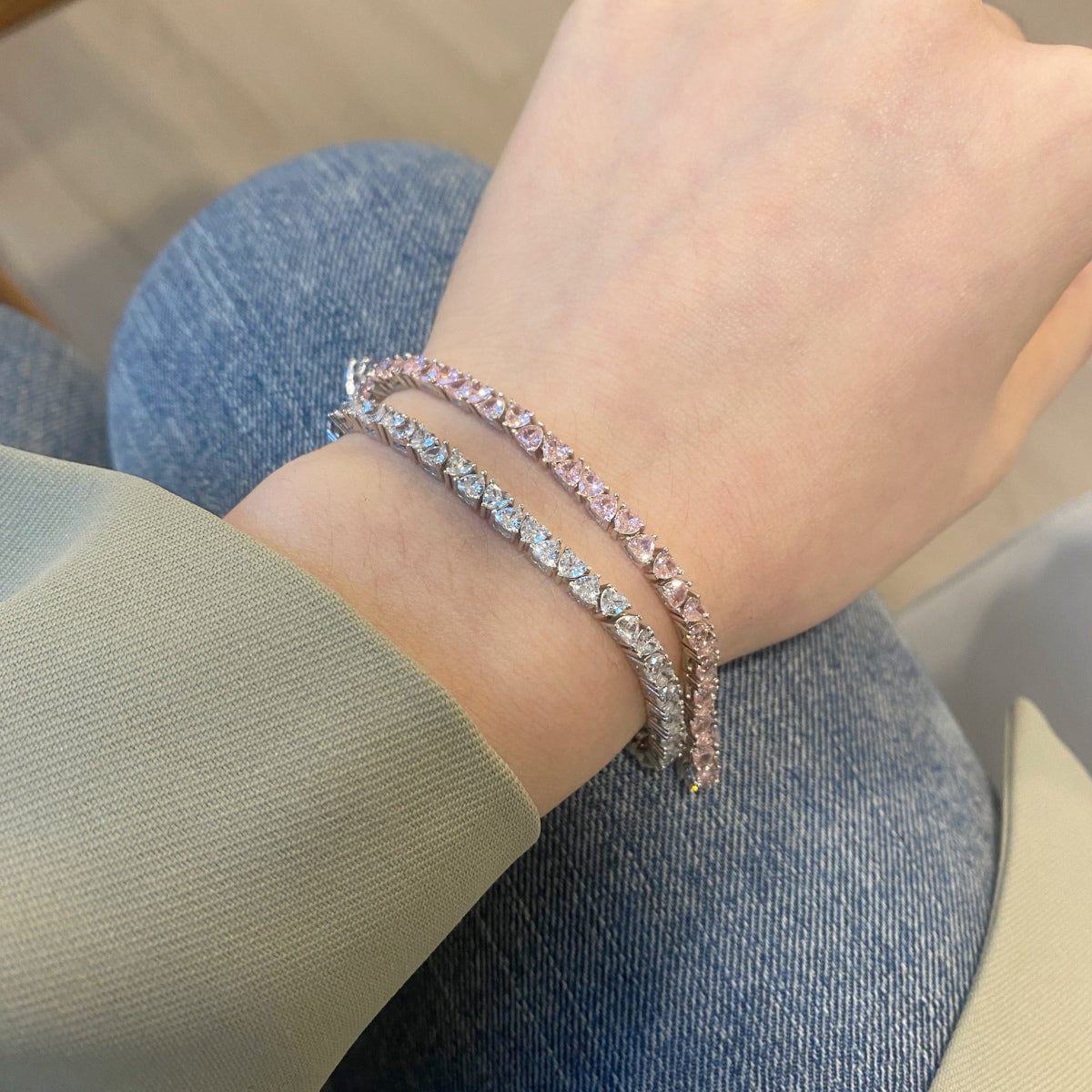 [CharmAmor]Dazzling Romantic Heart Shape Lover Bracelet