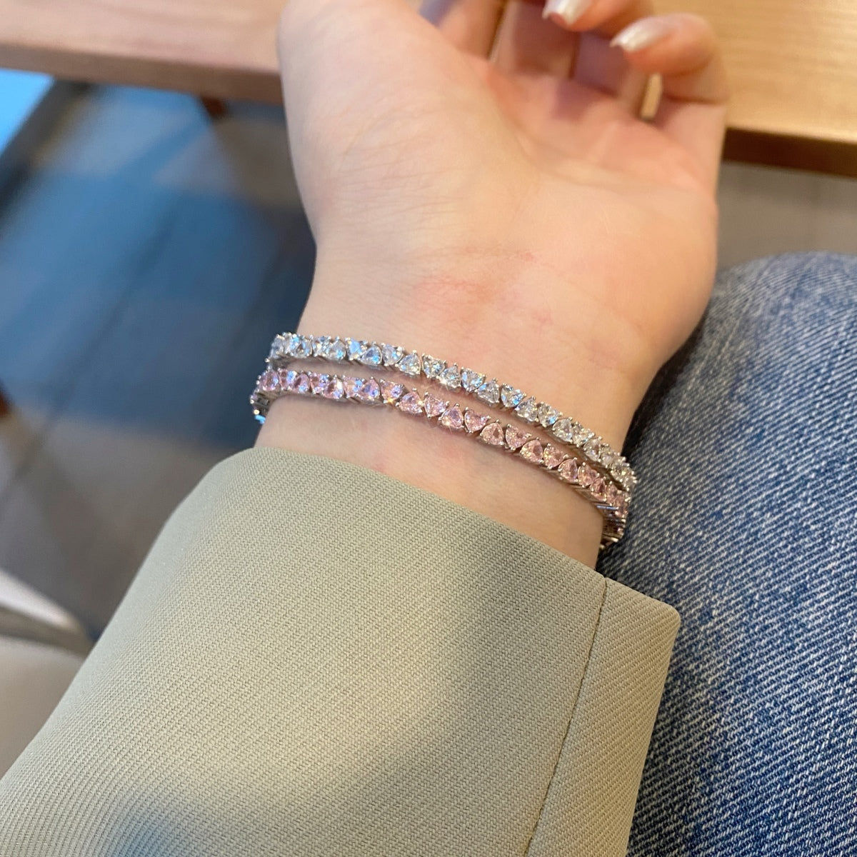 [CharmAmor]Dazzling Romantic Heart Shape Lover Bracelet