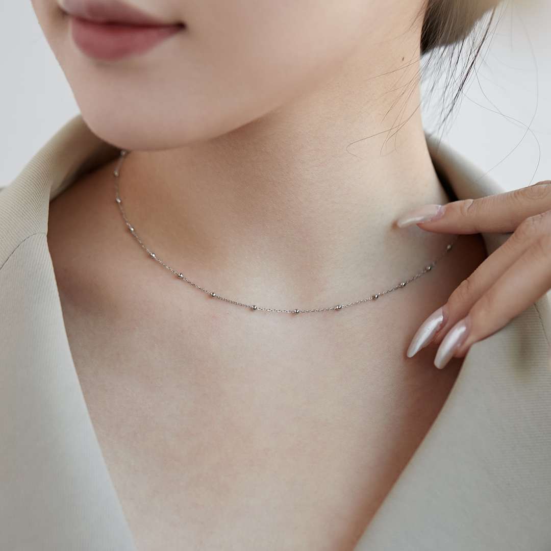 [CharmAmor]Small Bead Clavicle Chain Simple Necklace