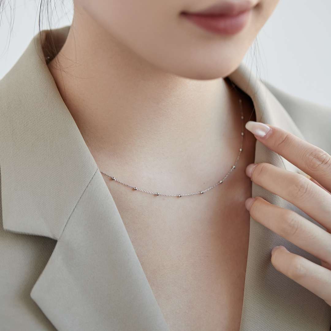 [CharmAmor]Small Bead Clavicle Chain Simple Necklace