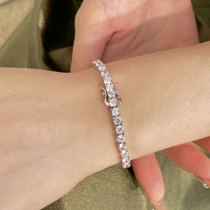 [CharmAmor]Luxurious Ornate Round Cut Tennis Bracelet