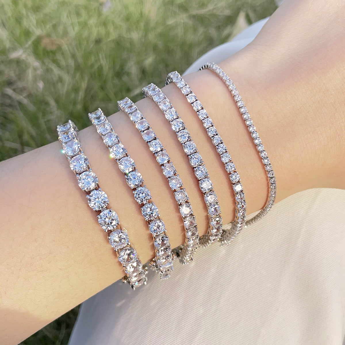 [CharmAmor]Luxurious Ornate Round Cut Tennis Bracelet