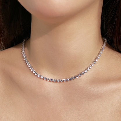[CharmAmor]Ornate Heart Cut Tennis Necklace
